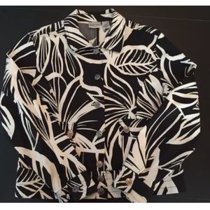 CHICOs 1 (8/10) black and white print jacket -EUC